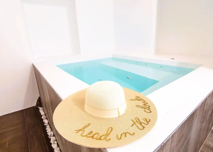 Santorini Rooftop Hot Tub With Panoramic Views