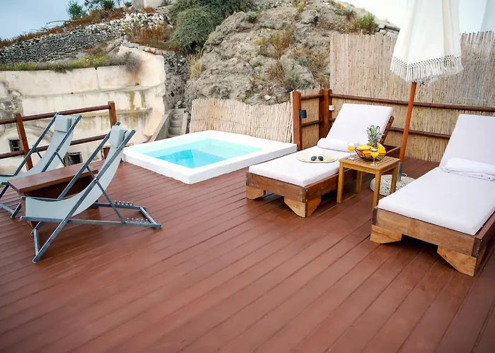 别墅 Santorini Rooftop Hot Tub With Panoramic Views