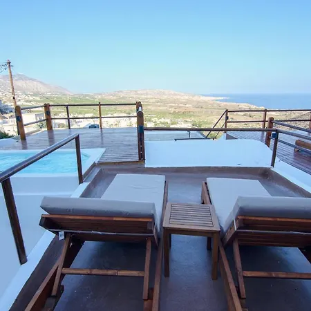 Santorini Rooftop Hot Tub With Panoramic Views Villa *